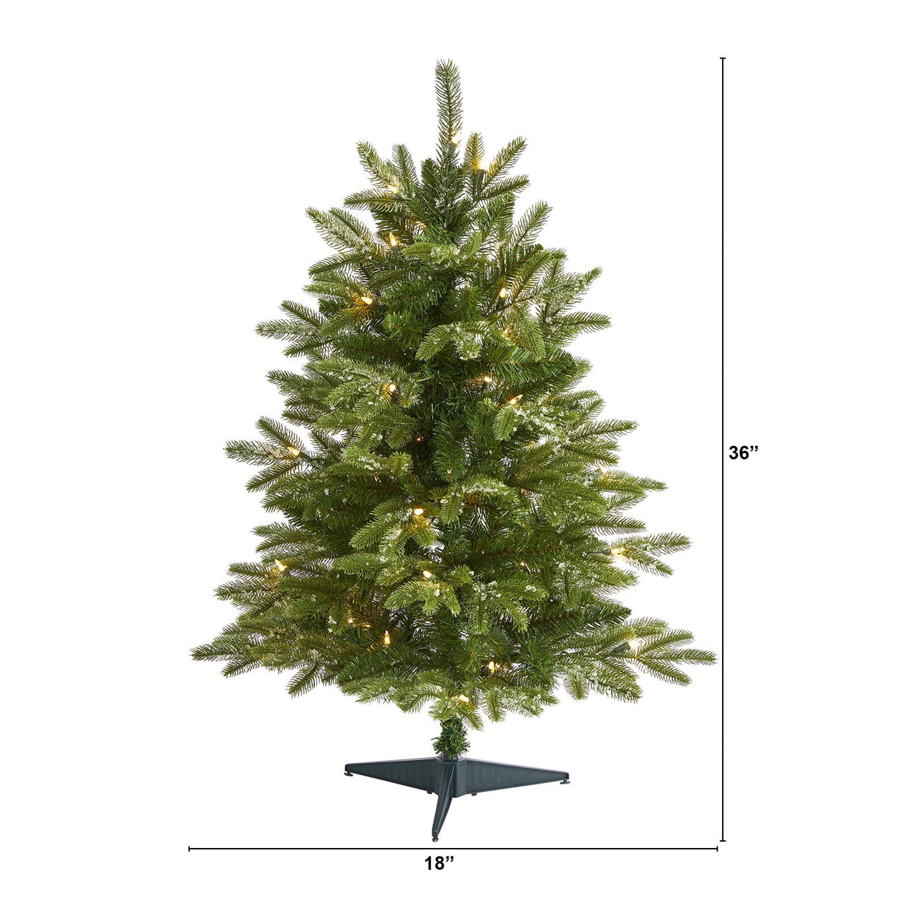 3’ Snowed Grand Teton Fir Artificial Christmas Tree with 50 Clear Lights and 111 Bendable Branches - The Fox Decor
