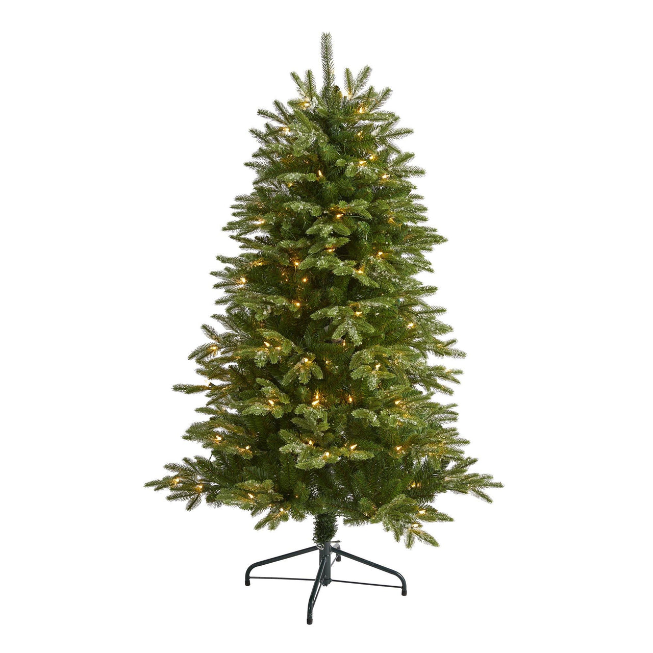 5’ Snowed Grand Teton Artificial Christmas Tree with 150 Clear Lights and 462 Bendable Branches