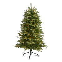 Thumbnail for 5’ Snowed Grand Teton Artificial Christmas Tree with 150 Clear Lights and 462 Bendable Branches