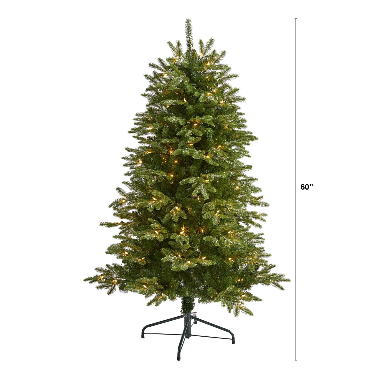 5’ Snowed Grand Teton Artificial Christmas Tree with 150 Clear Lights and 462 Bendable Branches - The Fox Decor