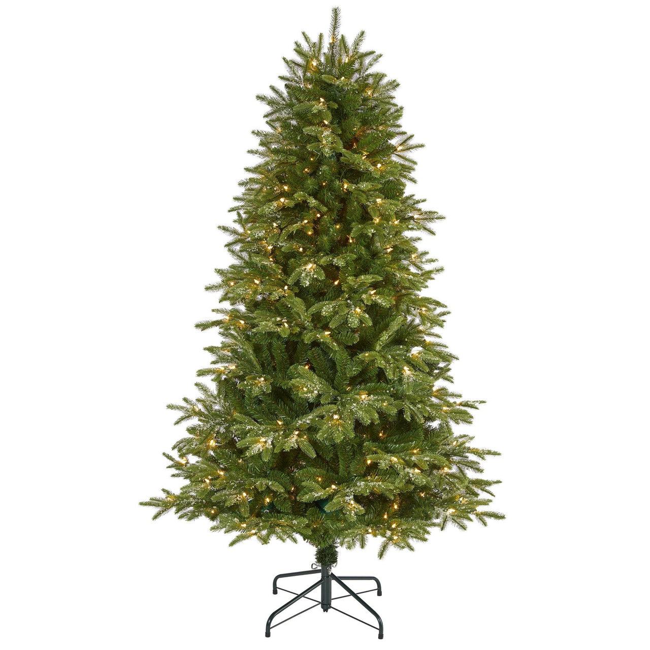 6’ Snowed Grand Teton Artificial Christmas Tree with 300 Clear Lights and 730 Bendable Branches