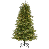 Thumbnail for 6’ Snowed Grand Teton Artificial Christmas Tree with 300 Clear Lights and 730 Bendable Branches