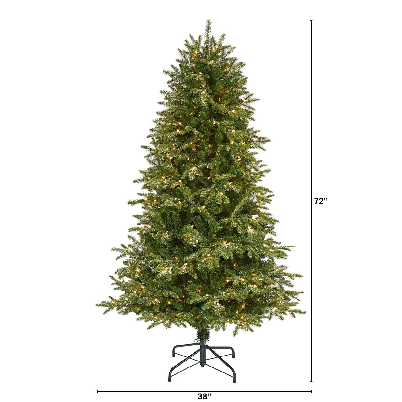 6’ Snowed Grand Teton Artificial Christmas Tree with 300 Clear Lights and 730 Bendable Branches - The Fox Decor