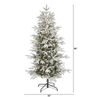 Thumbnail for 5.5’ Flocked Manchester Spruce Artificial Christmas Tree with 200 Lights and 560 Bendable Branches - The Fox Decor