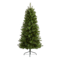 Thumbnail for 6’ Slim West Virginia Mountain Pine Artificial Christmas Tree with 629 Bendable Branches