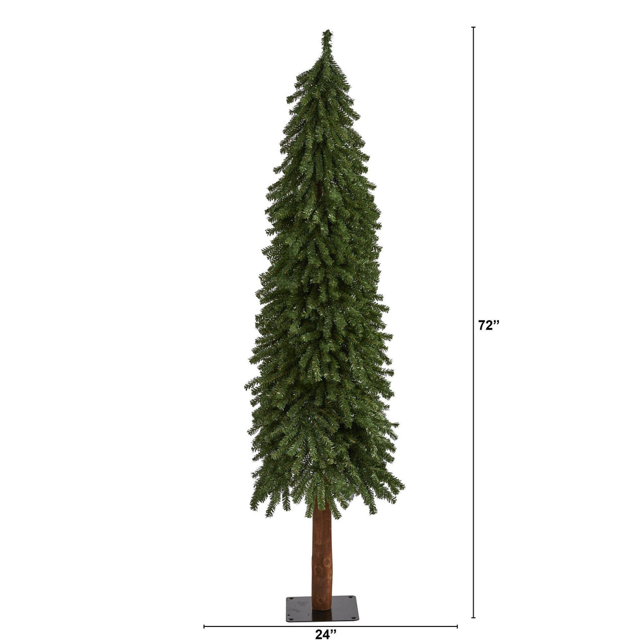6’ Grand Alpine Artificial Christmas Tree with 601 Bendable Branches on Natural Trunk - The Fox Decor