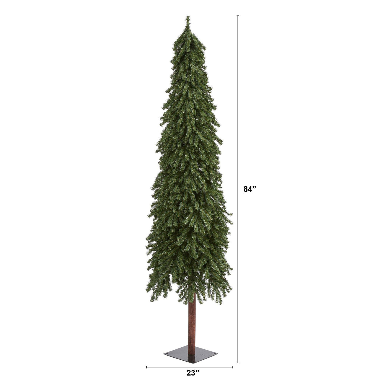 7’ Grand Alpine Artificial Christmas Tree with 950 Bendable Branches on Natural Trunk - The Fox Decor
