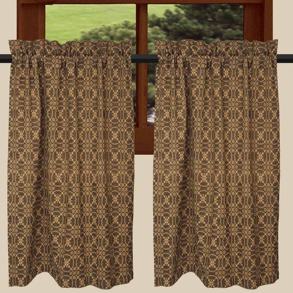 Black Tan Marshfield Jacquard 36" Tiers Lined T3106011 - The Fox Decor