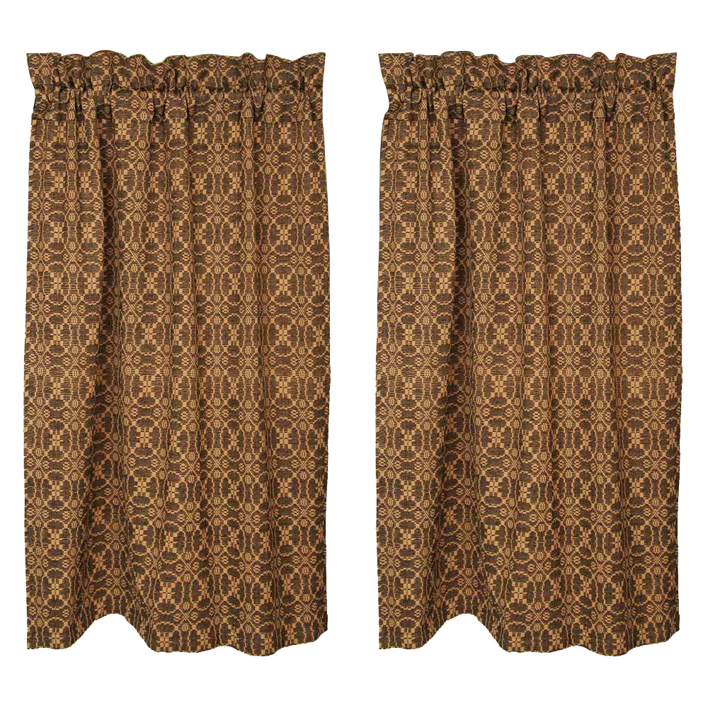 Black Tan Marshfield Jacquard 36" Tiers Lined T3106011 - The Fox Decor