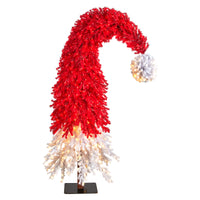 Thumbnail for 9’ Holiday Red Santa’s Hat Christmas Tree with 600 LED lights and 1992 Bendable Branches Bendable Whoville Tree