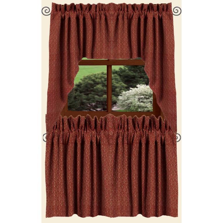 Barn Red Oat Philmont Jacquard 36" Tiers Lined T3850017 - The Fox Decor