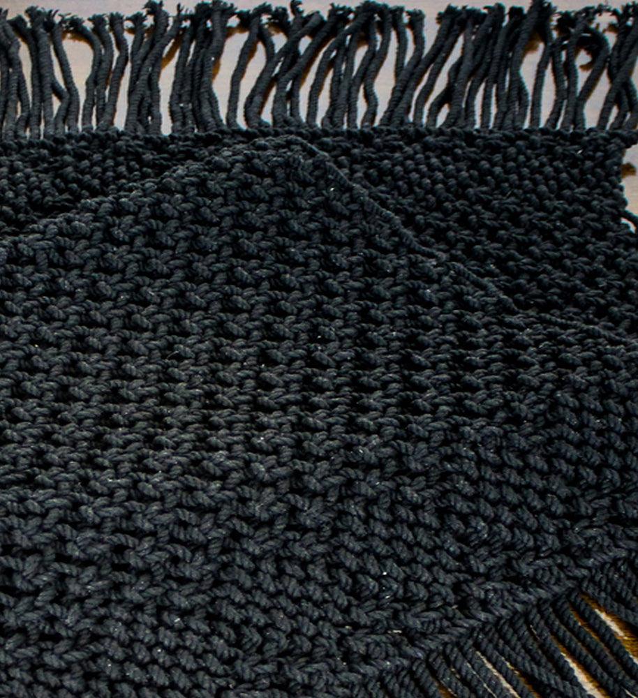 Macrame Black Table Runner 45 In T4011011 - The Fox Decor