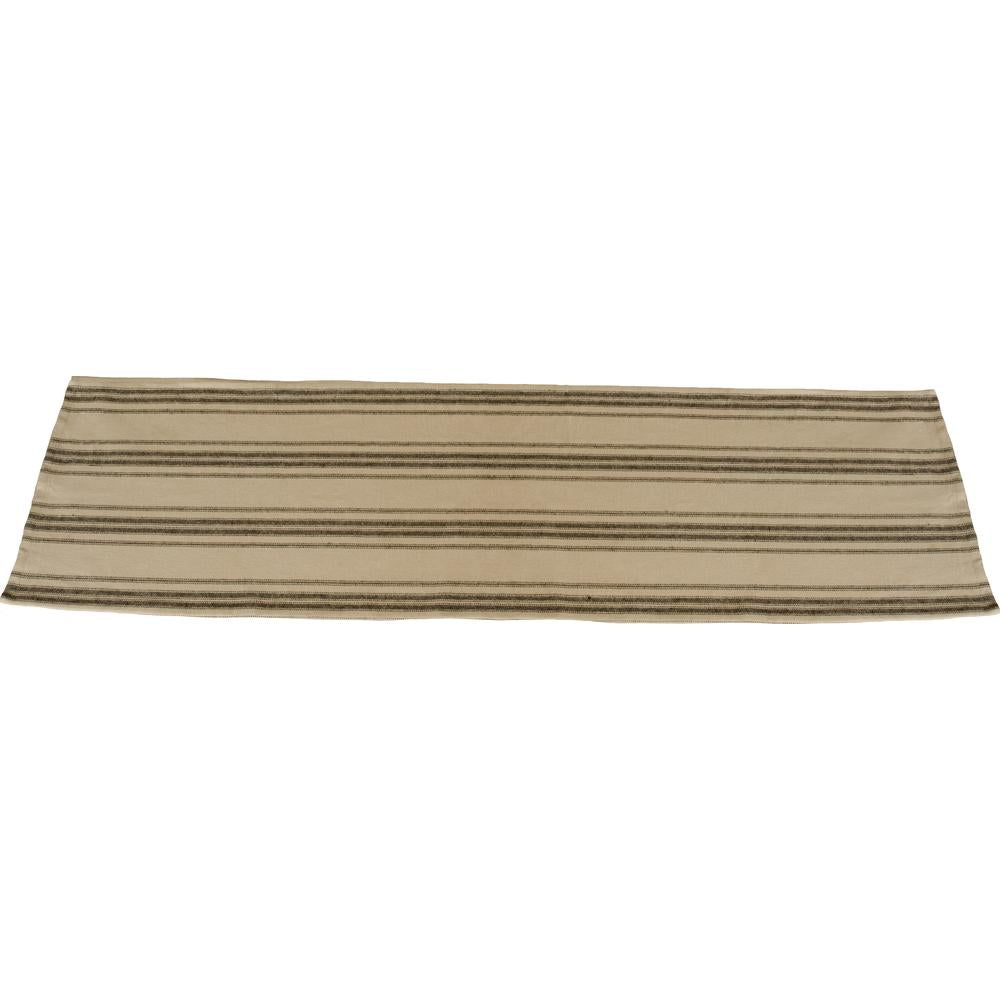 Grain Sack Stripe Oat Black Table 45" Runner T4164211 - The Fox Decor