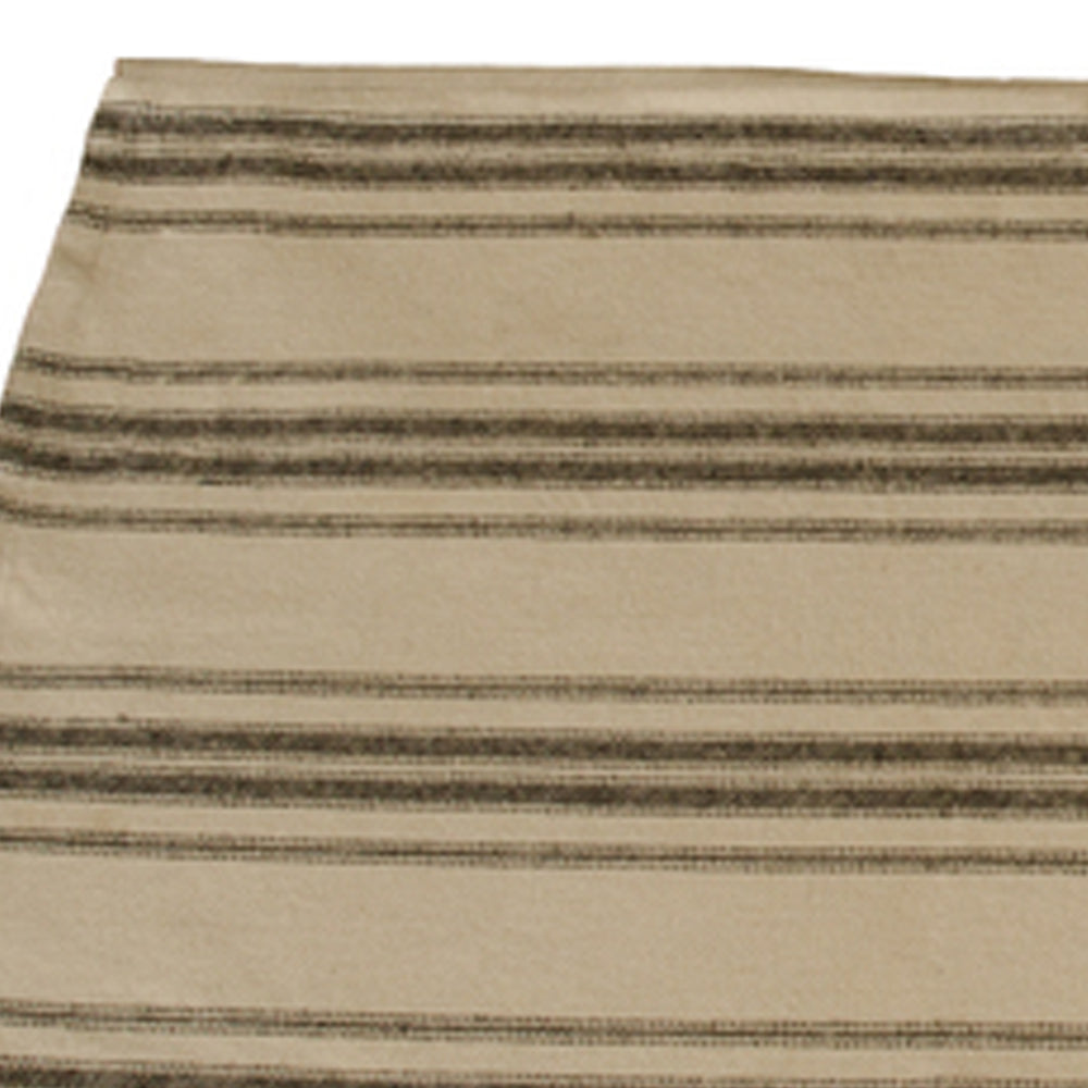 Grain Sack Stripe Oat Black Table 45" Runner T4164211 - The Fox Decor