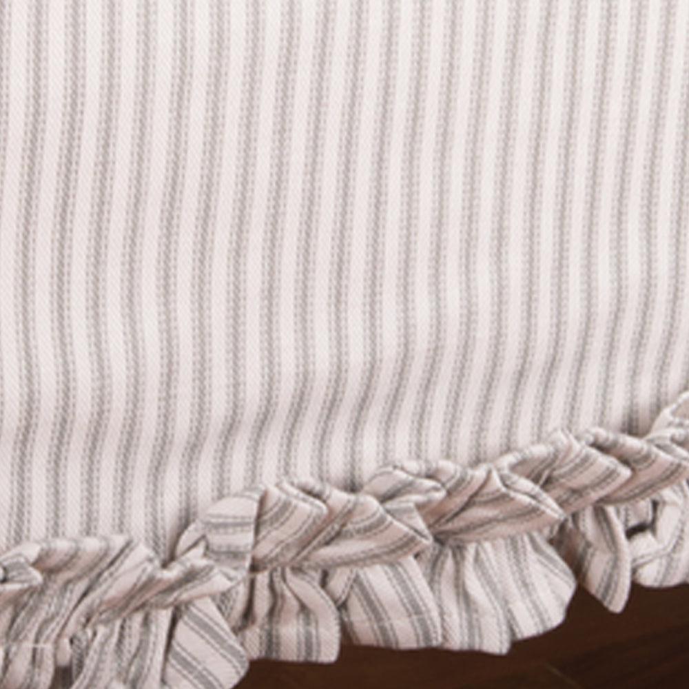 Grey Ticking Ruffle Table Runner T4179087 - The Fox Decor