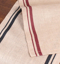 Burlap Stripe Barn Red Table Runner 72 In T7190017 - The Fox Decor