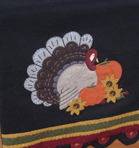 Turkey Time Black Table Runner TR022019 - The Fox Decor