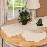Thumbnail for Cream Candlewicking Cream Table Runner TR430005 - The Fox Decor