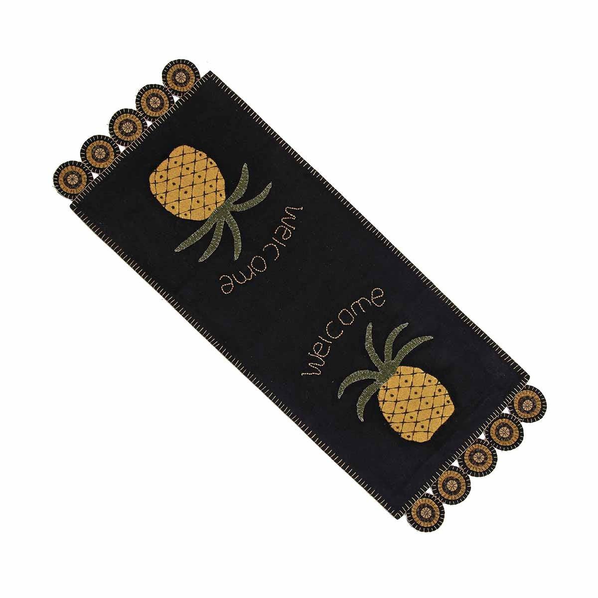 Black Pineapple Welcome Table Runner TRAR00J2 - The Fox Decor