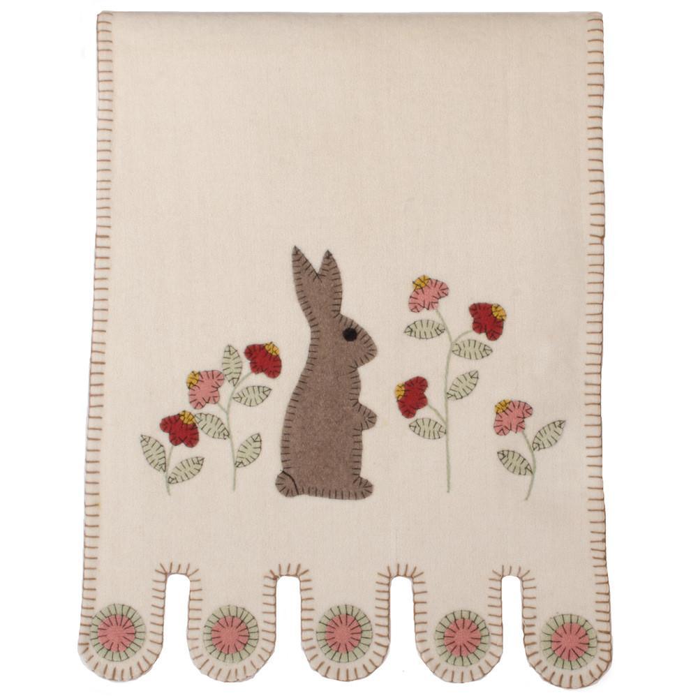Cream Bunny In The Garden Table Runner TRAR0127 - The Fox Decor