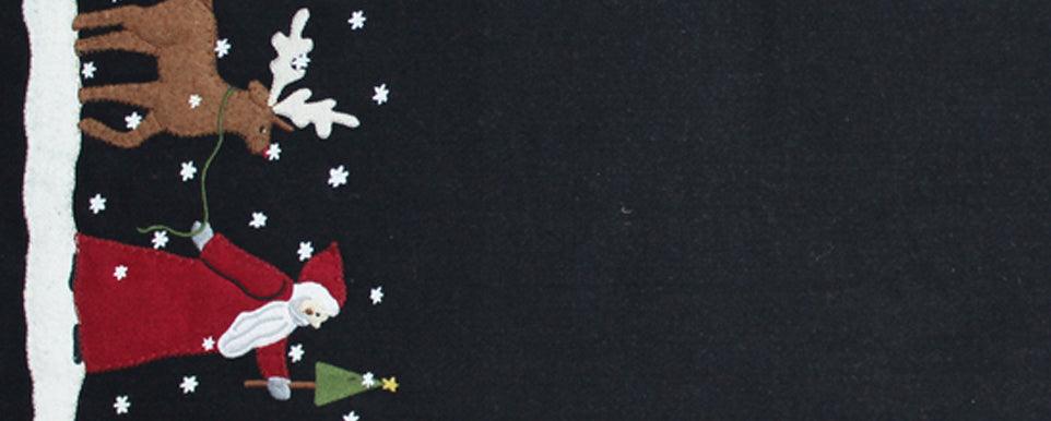 Christmas Friends Black Table Runner TRGD0367 - The Fox Decor