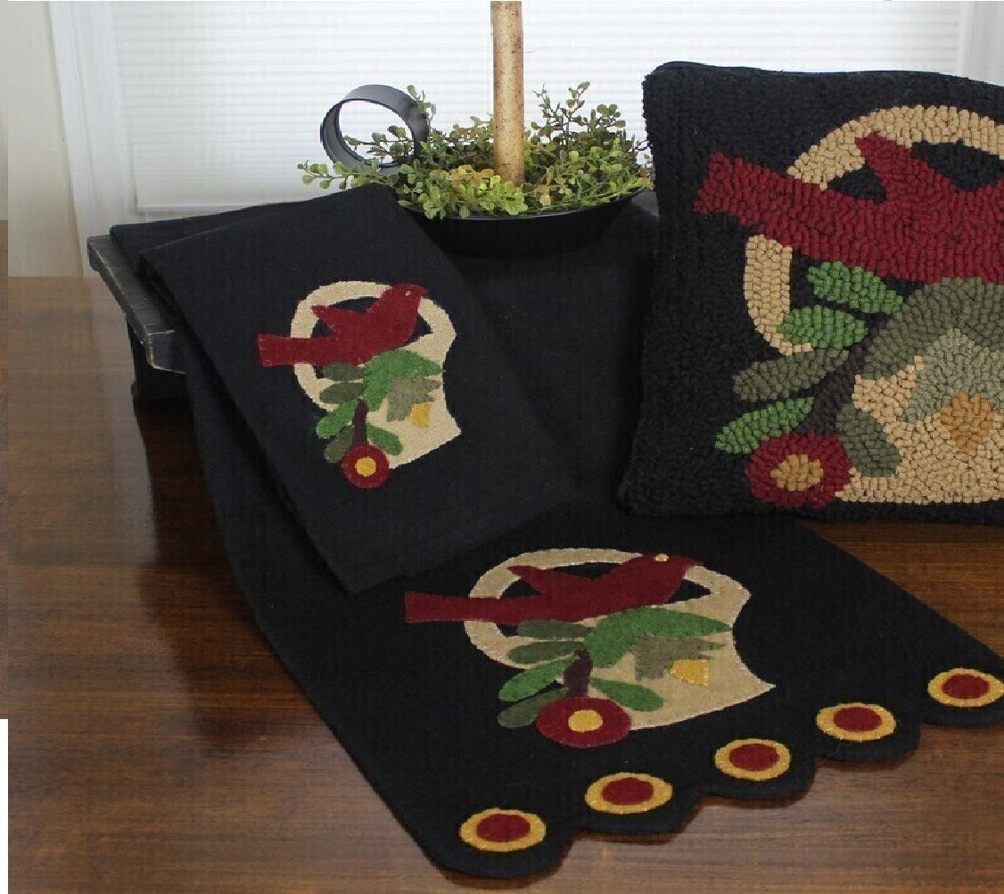 Bird in Basket Black Table Runner TRGP1012 - The Fox Decor