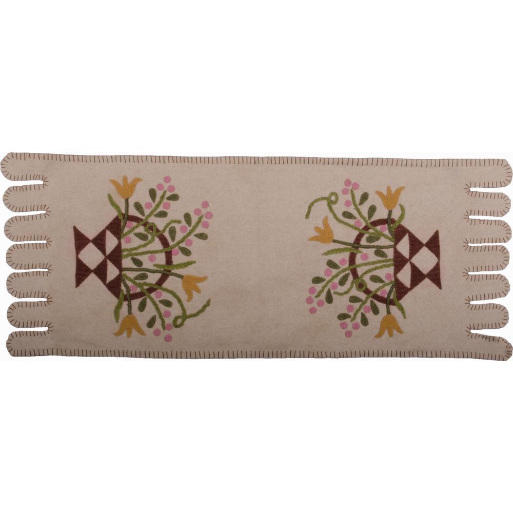 Flower Basket Table Runner Cream TRJM0031 - The Fox Decor