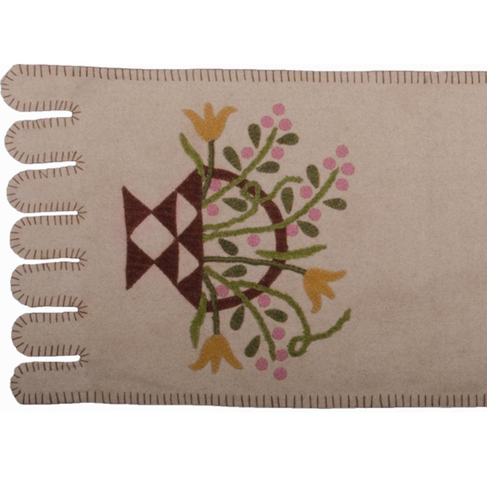 Flower Basket Table Runner Cream TRJM0031 - The Fox Decor