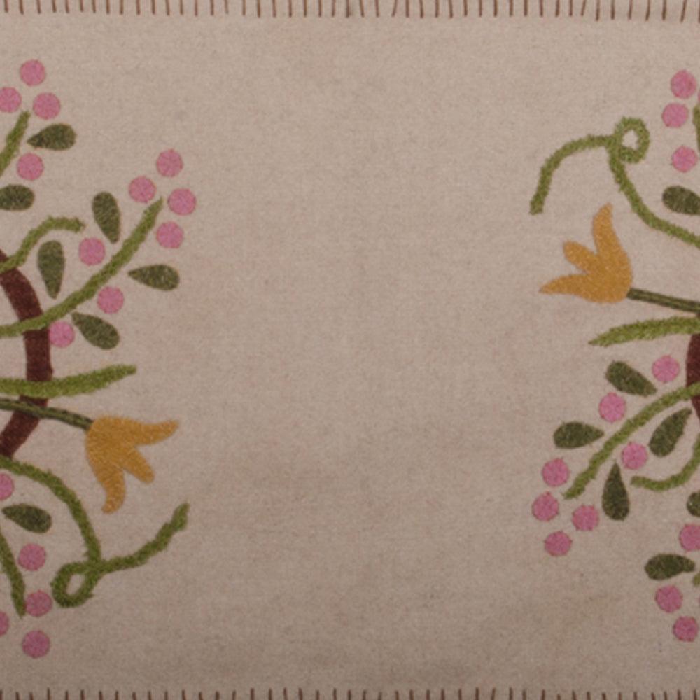 Flower Basket Table Runner Cream TRJM0031 - The Fox Decor