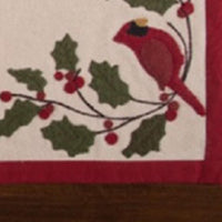 Cardinal Holly Felt Table Runner TRRE0333 - The Fox Decor