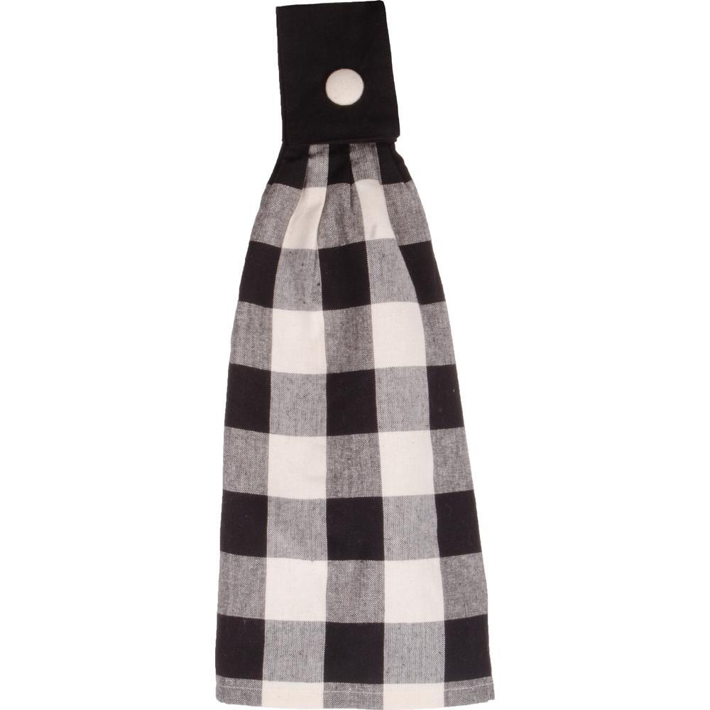 Black Buttermilk Buffalo Check Tab Towel Set Of Two TT510011 - The Fox Decor