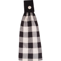 Thumbnail for Black Buttermilk Buffalo Check Tab Towel Set Of Two TT510011 - The Fox Decor