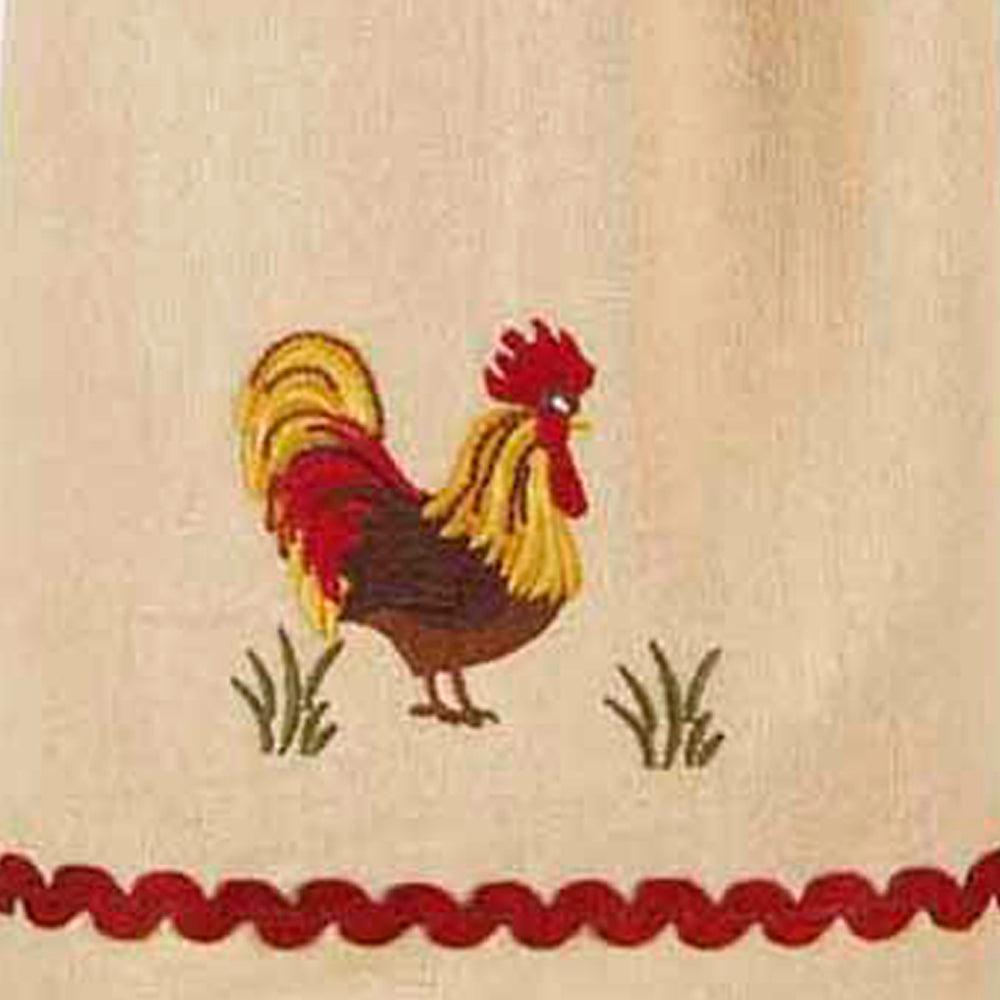 Barn Red Nutmeg Rooster Tab Towel Set Of Two TTRE0023 - The Fox Decor