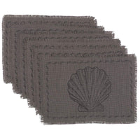 Thumbnail for Sandy Grey Burlap Placemat Set of 6 12x18 VHC Brands - The Fox Decor