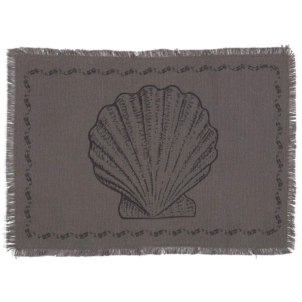 Sandy Grey Burlap Placemat Set of 6 12x18 VHC Brands - The Fox Decor