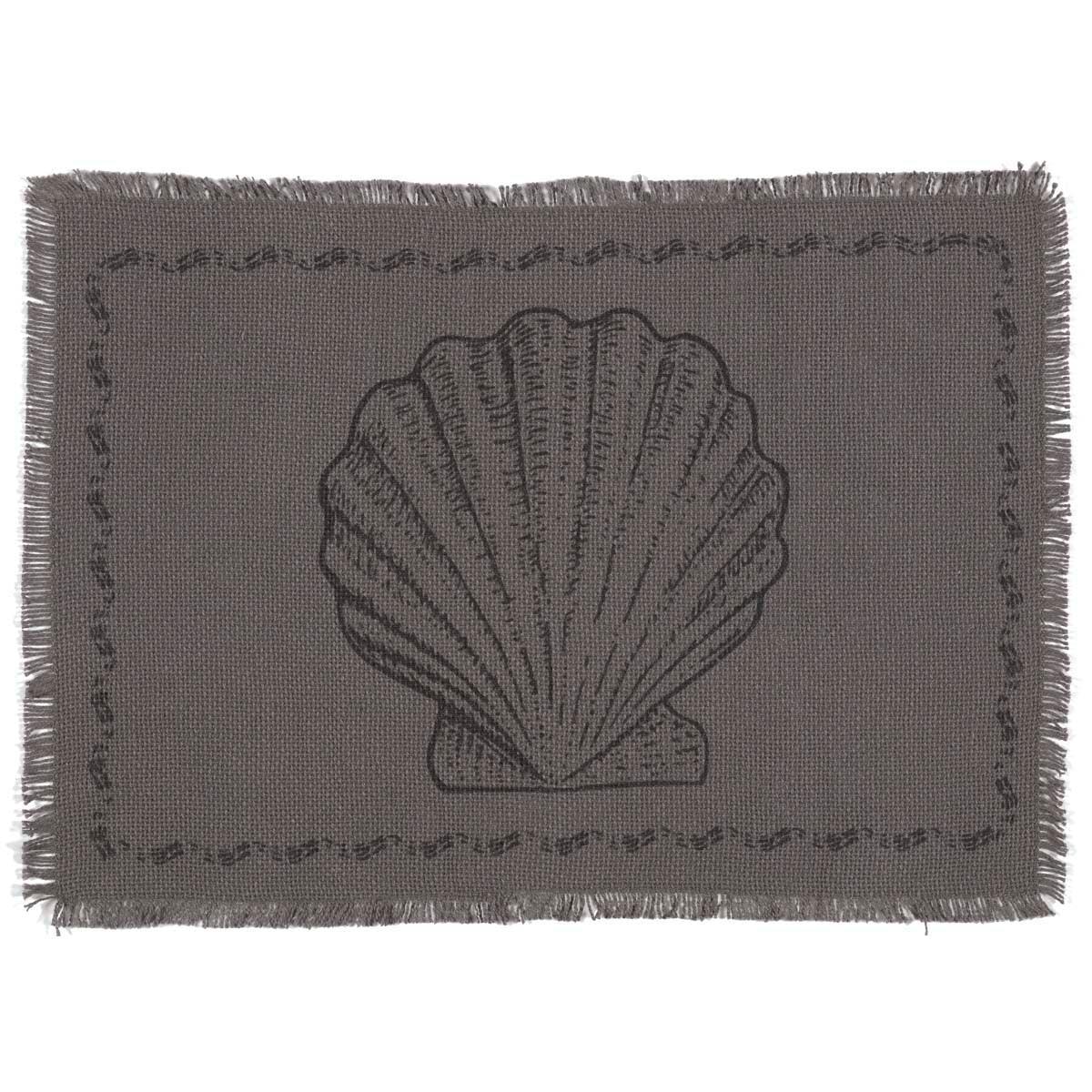 Sandy Grey Burlap Placemat Set of 6 12x18 VHC Brands