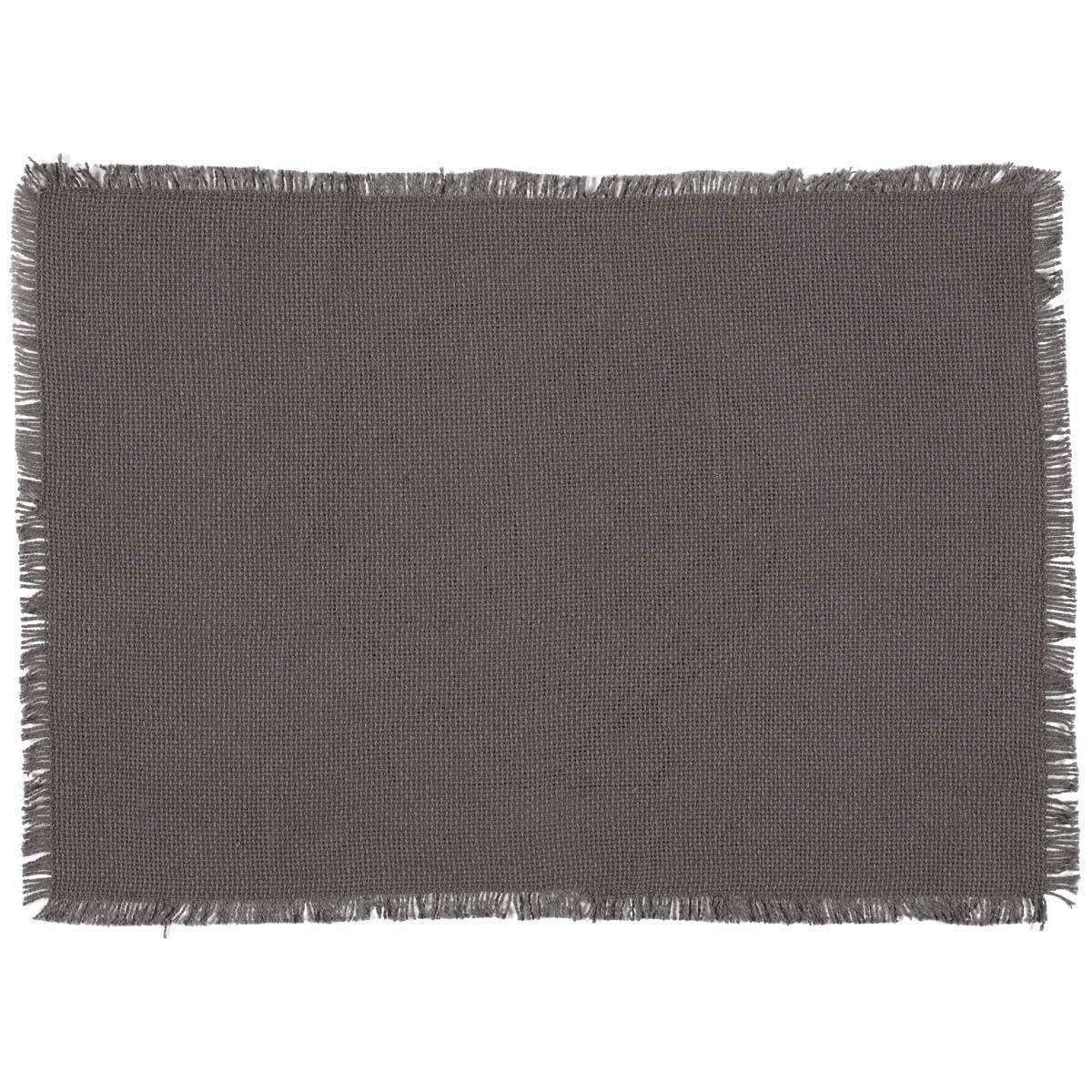 Sandy Grey Burlap Placemat Set of 6 12x18 VHC Brands - The Fox Decor