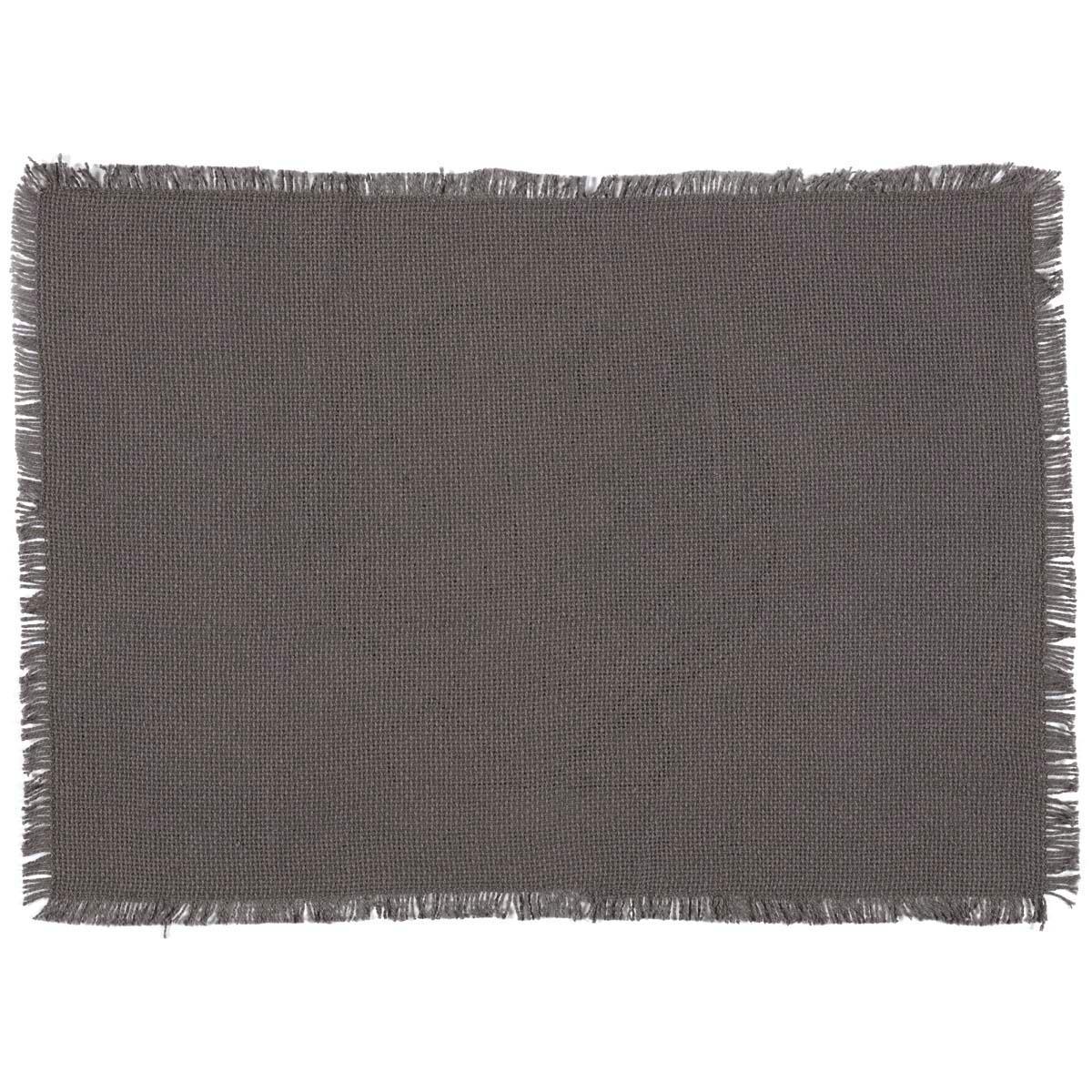 Sandy Grey Burlap Placemat Set of 6 12x18 VHC Brands