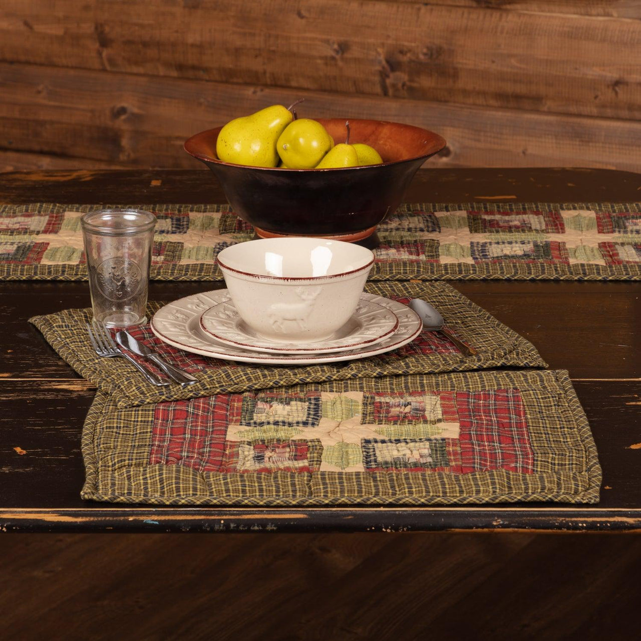 Tea Cabin Placemat Quilted Set of 6 12x18 VHC Brands - The Fox Decor