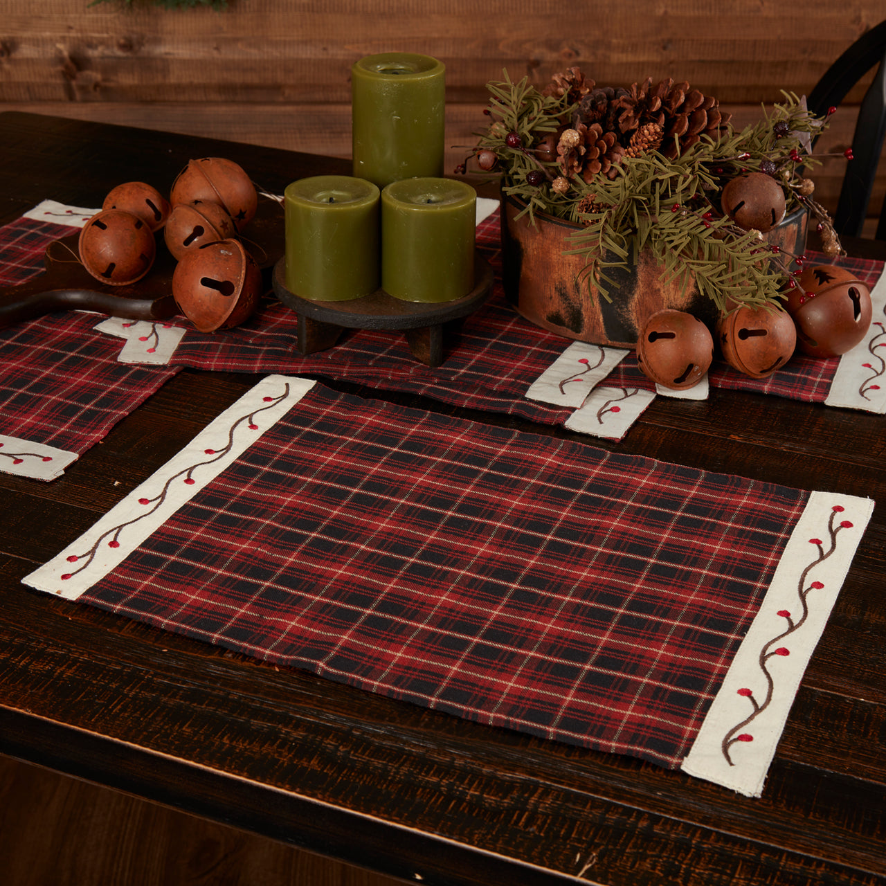 Seasons Greetings Placemat Set of 6 12x18 VHC Brands