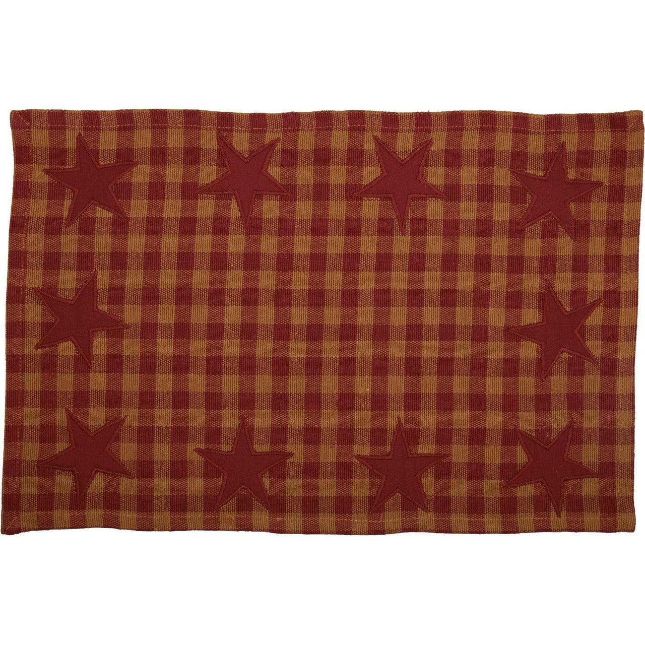 Burgundy Star Placemat Set of 6 VHC Brands - The Fox Decor