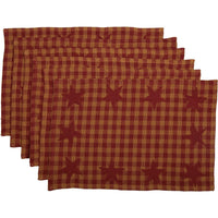 Thumbnail for Burgundy Star Placemat Set of 6 VHC Brands - The Fox Decor