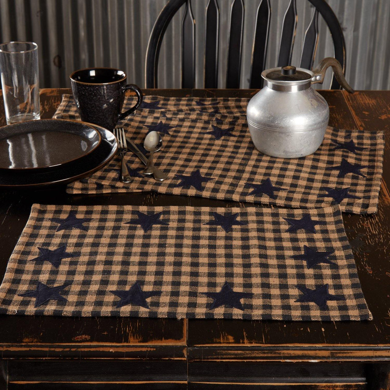 Navy Star Placemat Set of 6 VHC Brands - The Fox Decor