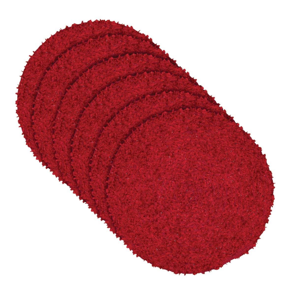 Dyani Red 13" Jute Braided Tablemat Set of 6 VHC Brands - The Fox Decor