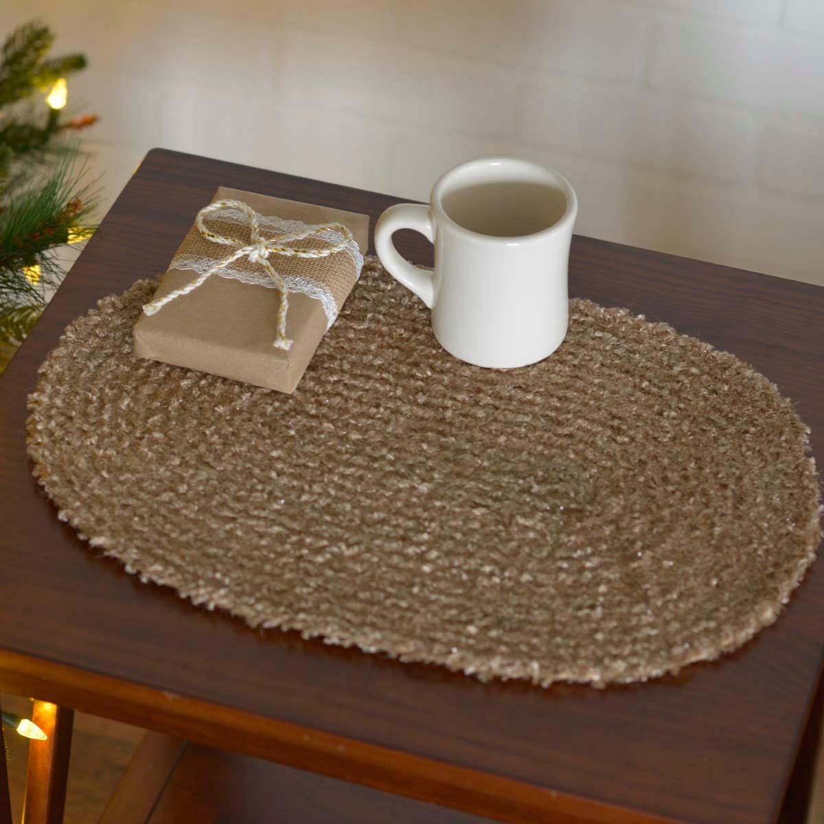 Dyani Champagne Jute Braided Placemat Set of 6 VHC Brands - The Fox Decor