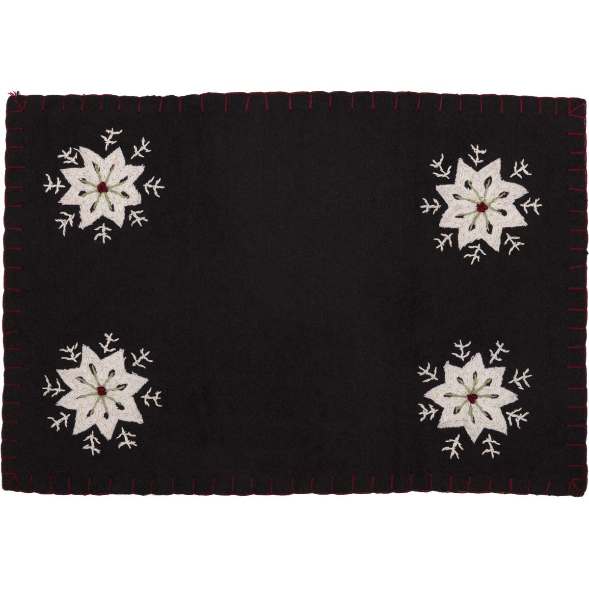 Christmas Snowflake Placemat Felt Embroidery Set 6-12x18 VHC Brands