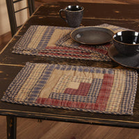 Thumbnail for Millsboro Placemat Log Cabin Block Quilted Set of 6 VHC Brands - The Fox Decor