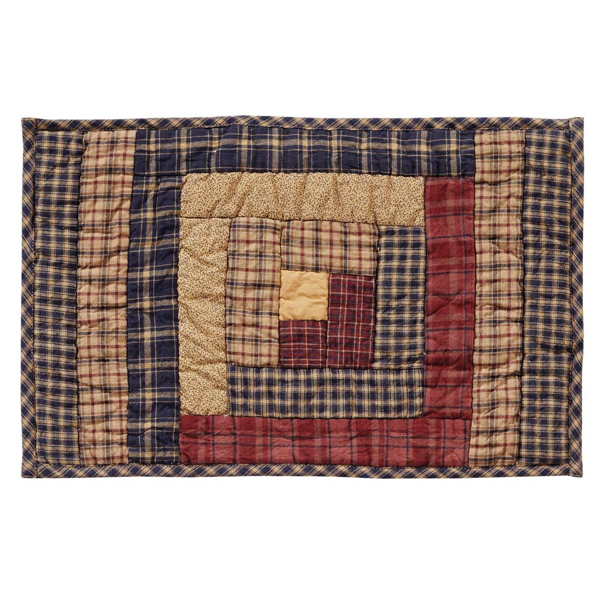 Millsboro Placemat Log Cabin Block Quilted Set of 6 VHC Brands - The Fox Decor