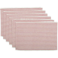 Thumbnail for Audrey Red Ribbed Placemat Set of 6 VHC Brands - The Fox Decor