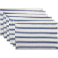 Thumbnail for Audrey Blue Ribbed Placemat Set of 6 VHC Brands - The Fox Decor